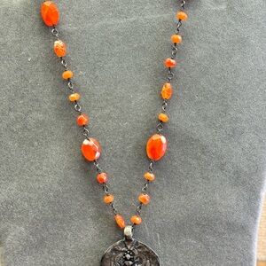 Elegant Orange Beaded Necklace